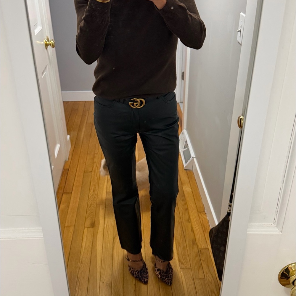 Newport News Black Straight Leg genuine Leather Pants